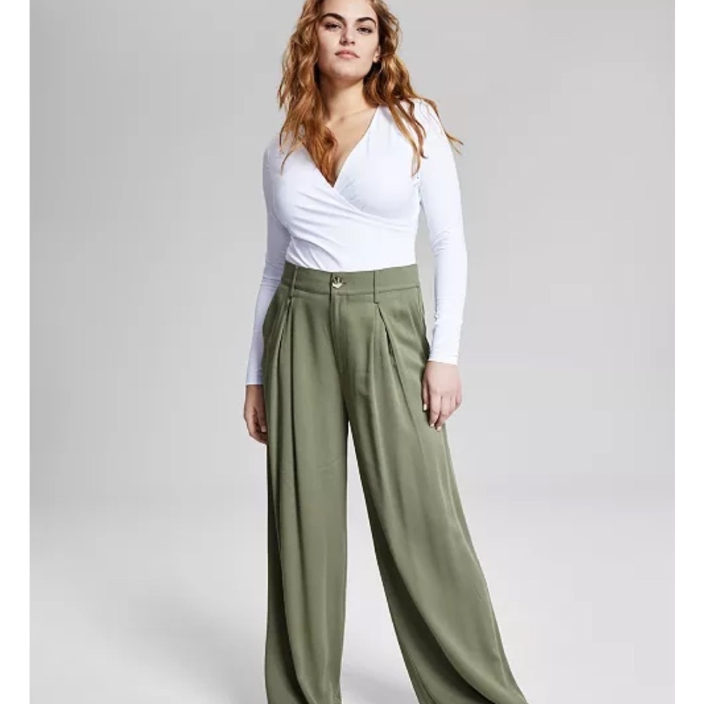 And Now This Olive Wide-Leg Women's Pants